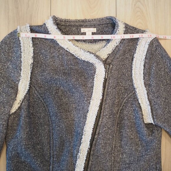 GAP Terry Motto Jacket Sz Small A-Symmetrical Zipper Fur Lining Preppy Style - Picture 10 of 12